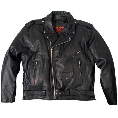Hot Leathers Men's Classic Motorcycle Leather Jacket W/ Zip Out Lining - American Legend Rider