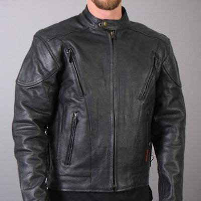Hot Leathers Men's Vented Leather Jacket - American Legend Rider