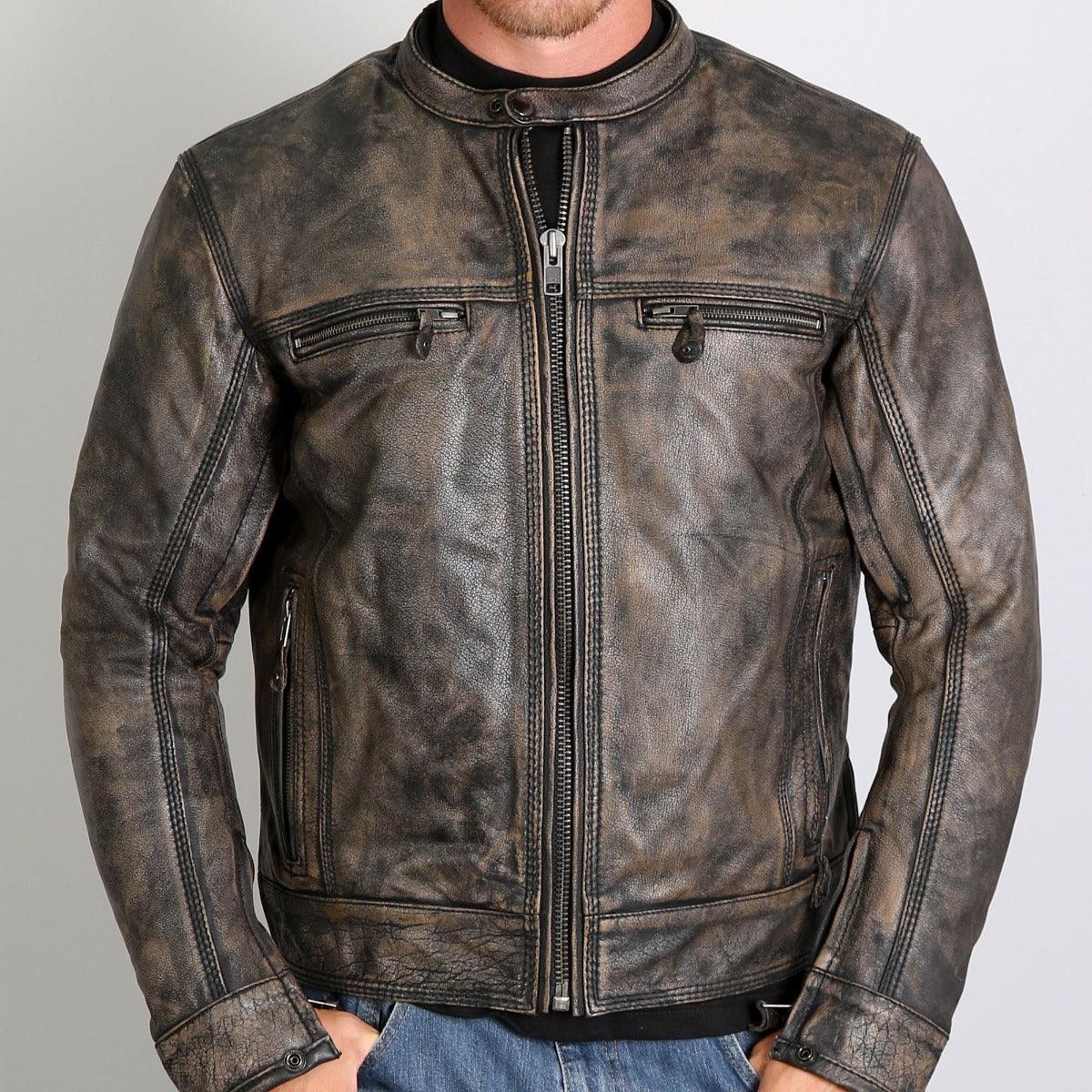 Hot Leathers Men's Heritage Collection Brown Leather Jacket - American Legend Rider