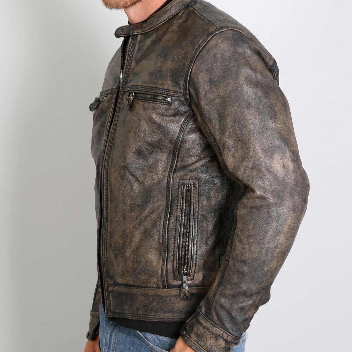 Hot Leathers Men's Heritage Collection Brown Leather Jacket - American Legend Rider