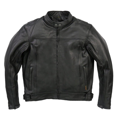 Hot Leathers Men’s Leather Vented Scooter Jacket - American Legend Rider