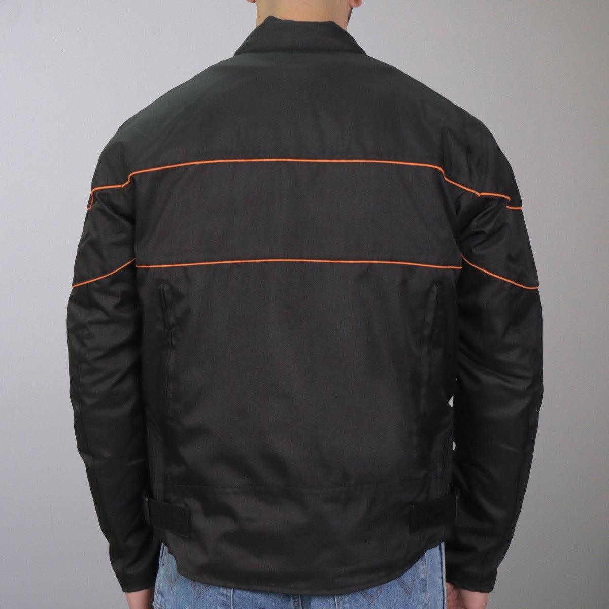 Hot Leathers Men's Nylon Jacket With Orange Reflective Trim - American Legend Rider