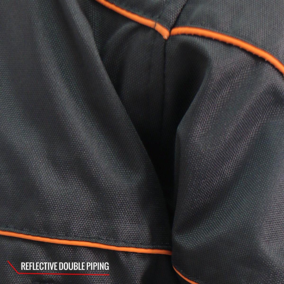 Hot Leathers Men's Nylon Jacket With Orange Reflective Trim - American Legend Rider