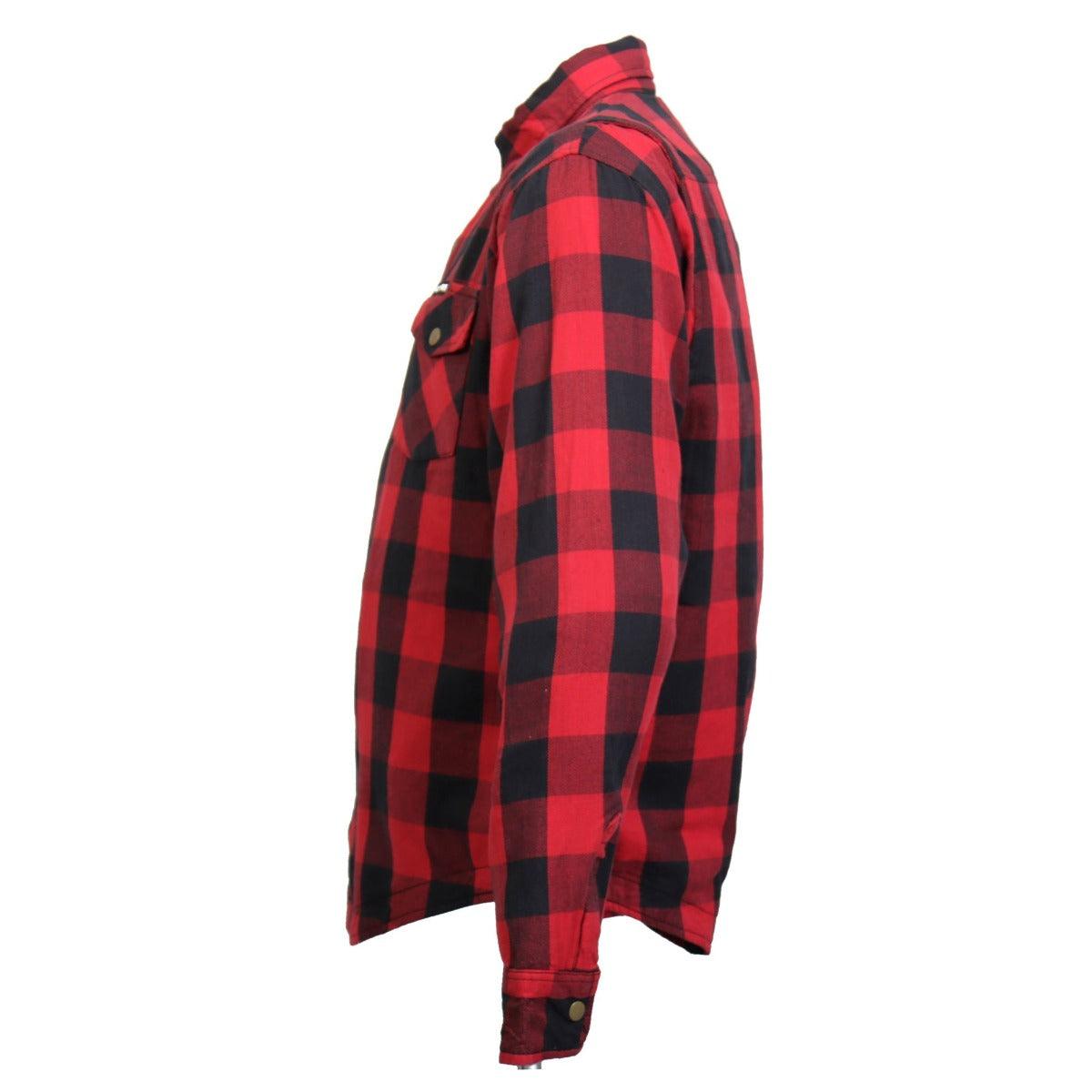 Hot Leathers Men's Red And Black Armored Flannel Jacket - American Legend Rider