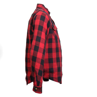 Hot Leathers Men's Red And Black Armored Flannel Jacket - American Legend Rider