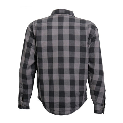 Hot Leathers Men's Gray And Black Armored Flannel Jacket - American Legend Rider