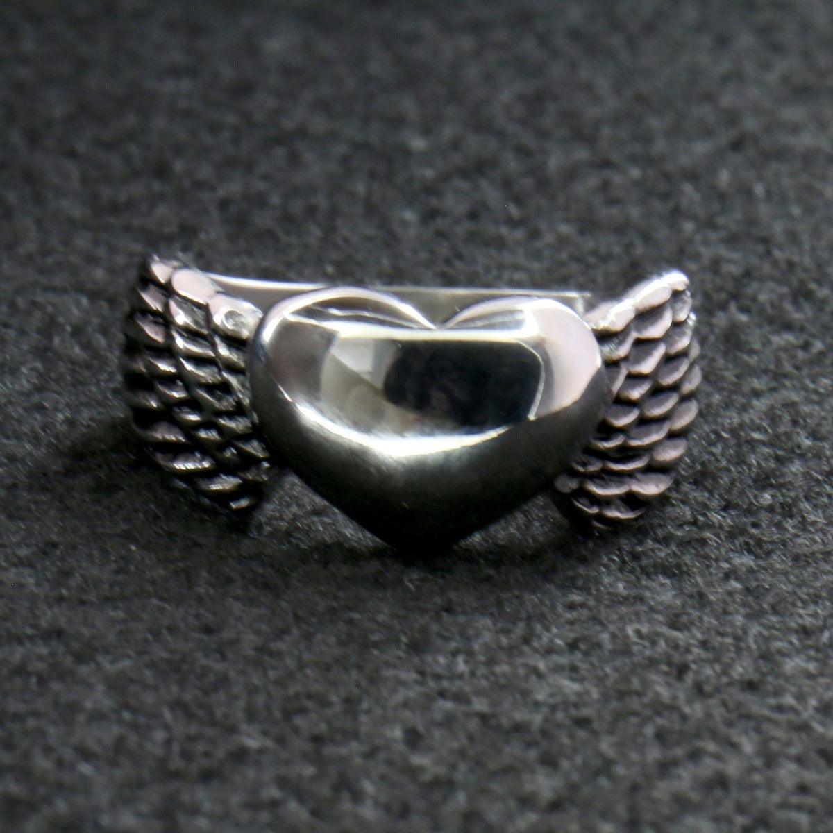 Hot Leathers Winged Heart Ring - American Legend Rider