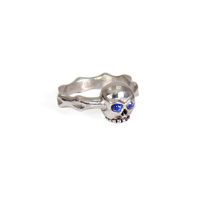 Hot Leathers Blue Eye Small Skull Ring - American Legend Rider