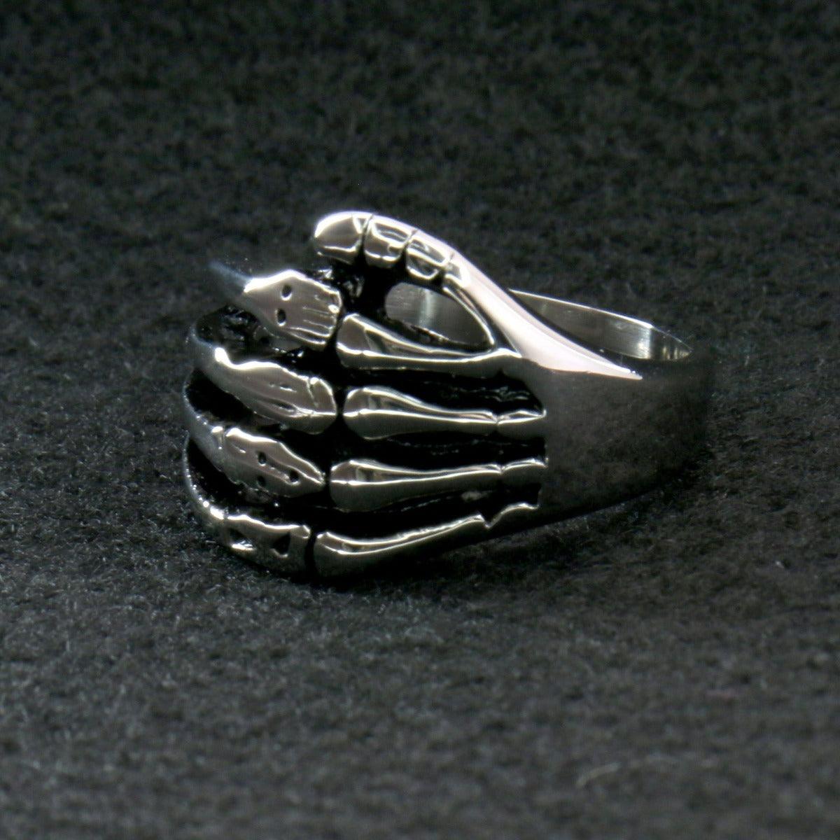 Hot Leathers Skeleton Hand Ring - American Legend Rider