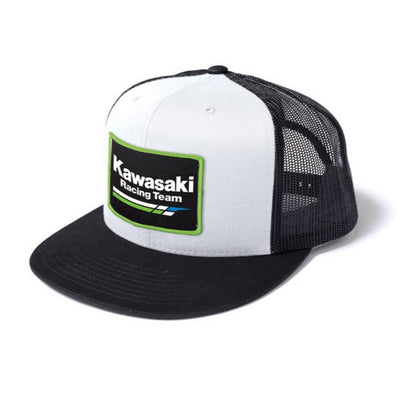 Factory Effex Kawasaki Racing Snapback Hat, White/Black - American Legend Rider