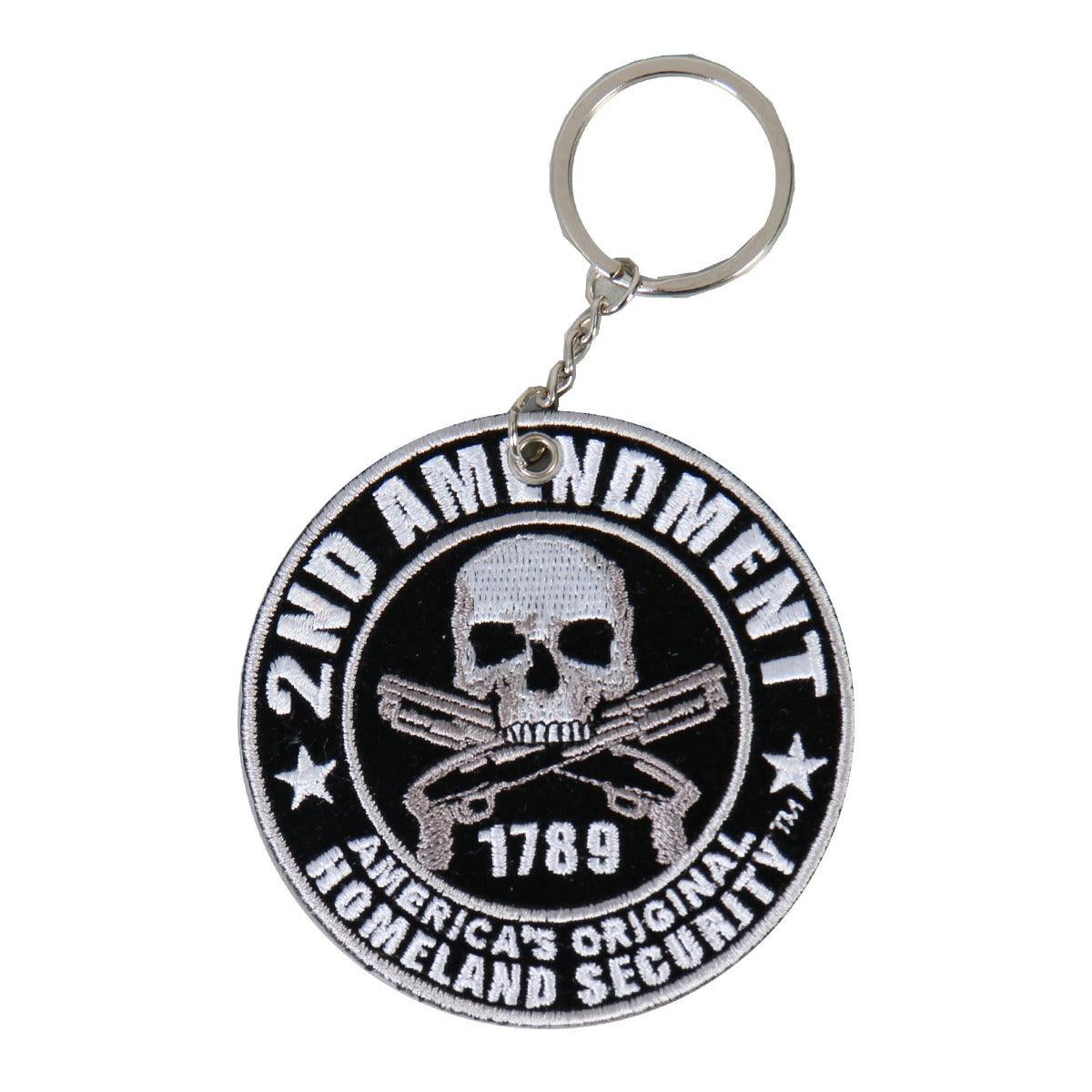 Hot Leathers 2nd Amendment America's Original Homeland Security Embroidered Keychain - American Legend Rider