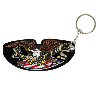 Hot Leathers Armed Eagle Embroidered Key Chain - American Legend Rider