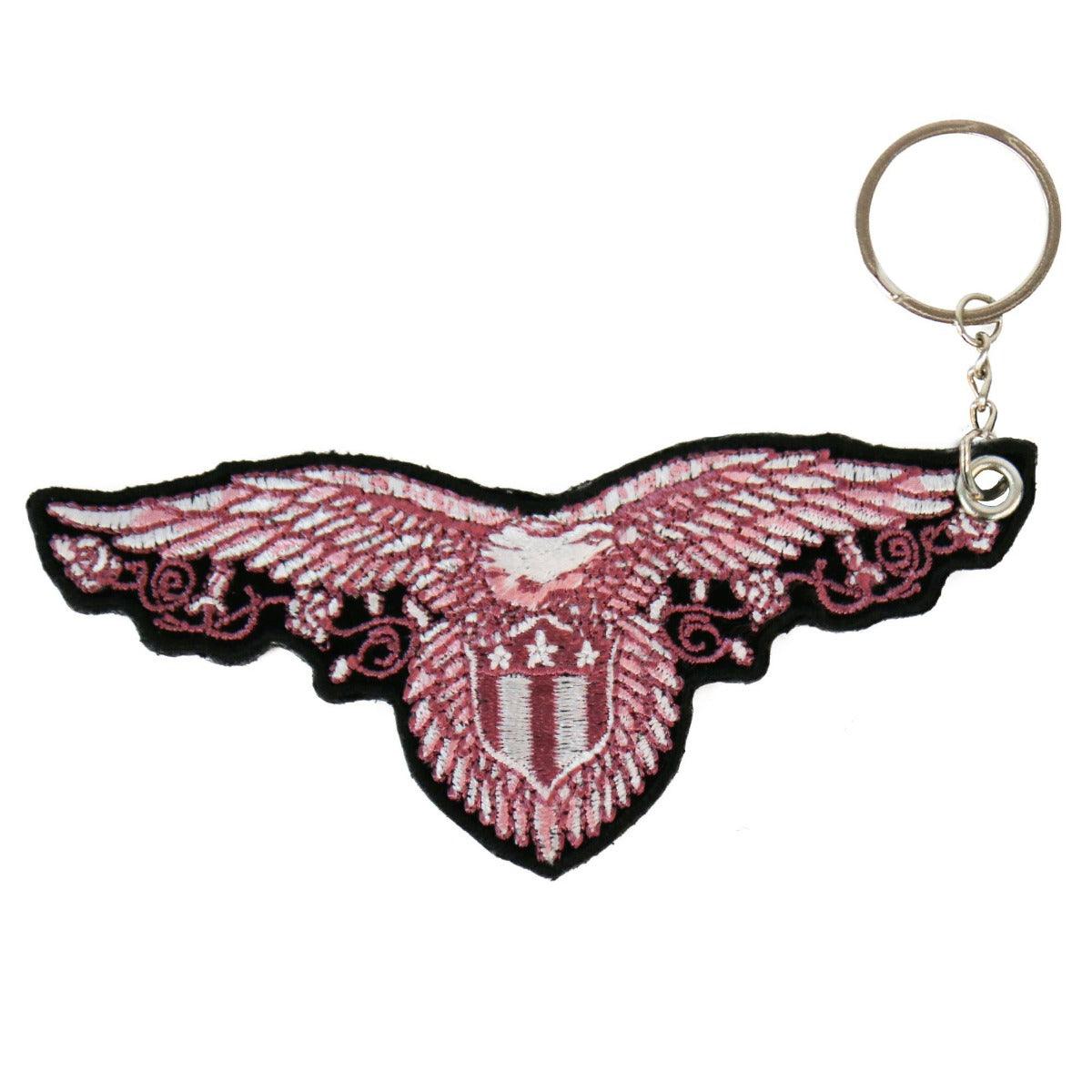 Hot Leathers Pink Eagle Embroidered Key Chain - American Legend Rider