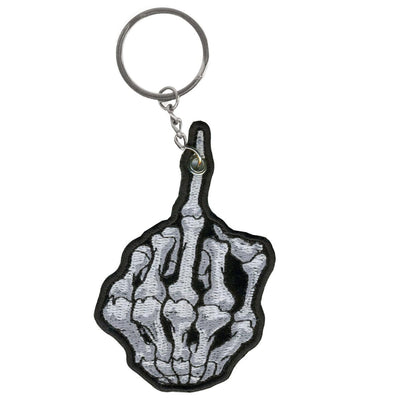 Hot Leathers Skeleton Finger Embroidered Key Chain - American Legend Rider