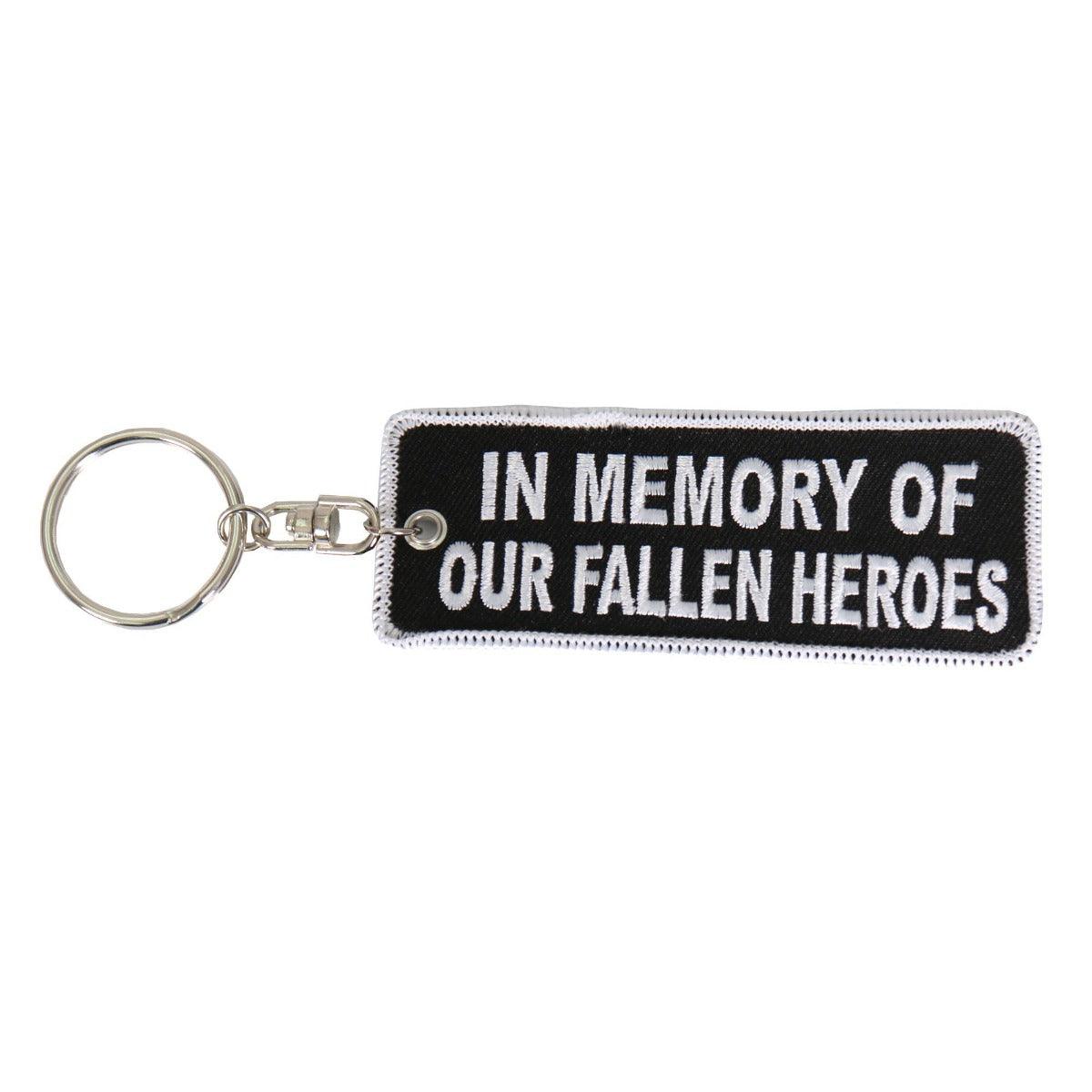 Hot Leathers In Memory Of Our Fallen Embroidered Keychain - American Legend Rider