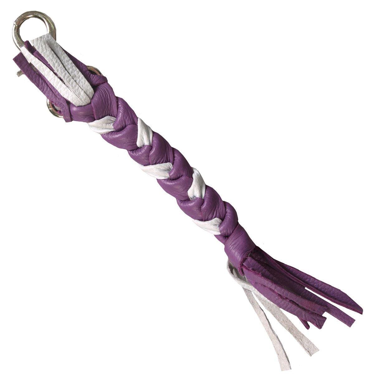 Hot Leathers 9" White And Purple Braided Leather Keychain - American Legend Rider