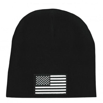 Hot Leathers Black And White American Flag Knit Hat - American Legend Rider