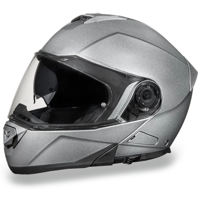 Daytona D.O.T. Glide Silver Metallic Modular Motorcycle Helmet - American Legend Rider
