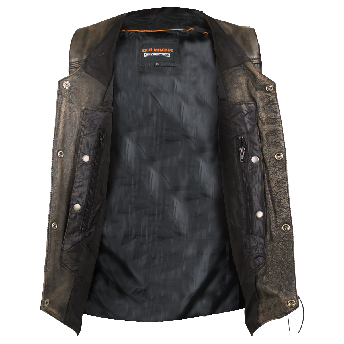 Vance Leather High Mileage Men's Distressed Brown 10 Pocket Vest