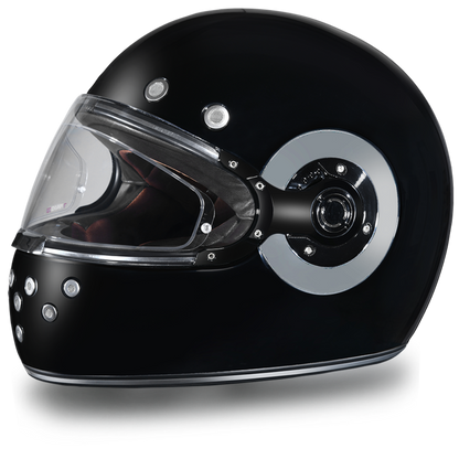 Daytona D.O.T Retro Hi-Gloss Black w/Chrome Accents