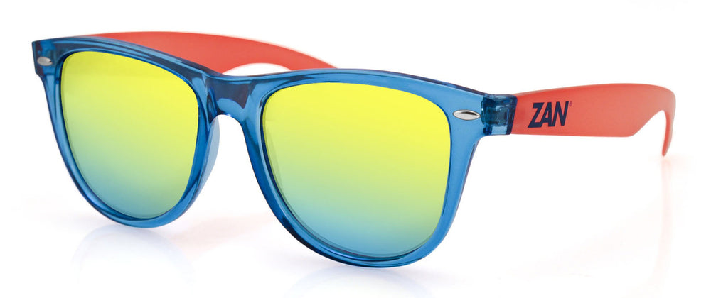 Daniel Smart Minty Blue and Orange Frame, Smoked Yellow Mirrored Lens