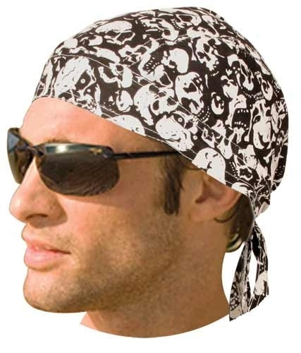 Daniel Smart Headwrap White Skulls