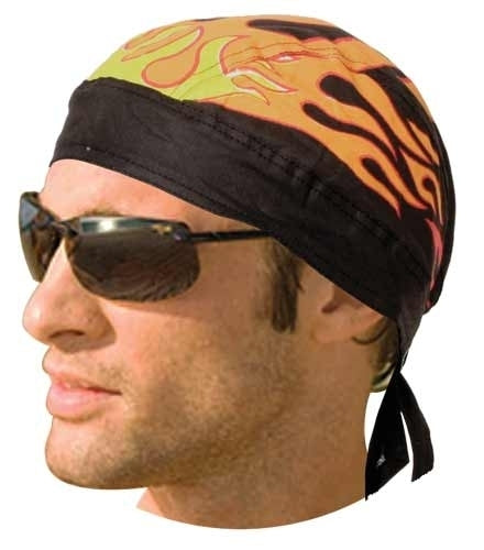 Daniel Smart Headwrap Black with Flames