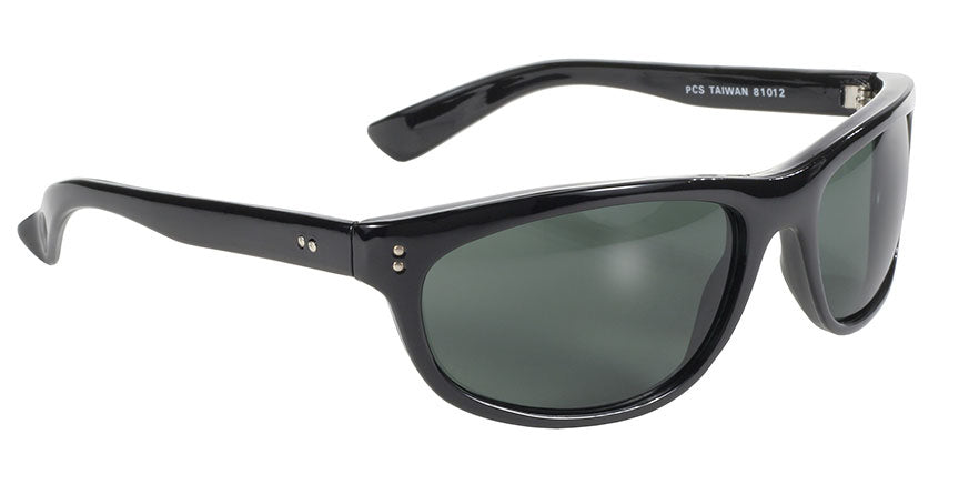 Daniel Smart Dirty Harry MC Sunglass Wrap Blk/Dk Green Lens