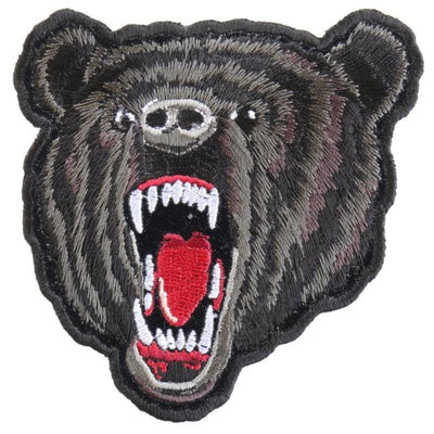 Daniel Smart Black Bear Biker Embroidered Iron On Patch, 3.5 x 4 inches - American Legend Rider