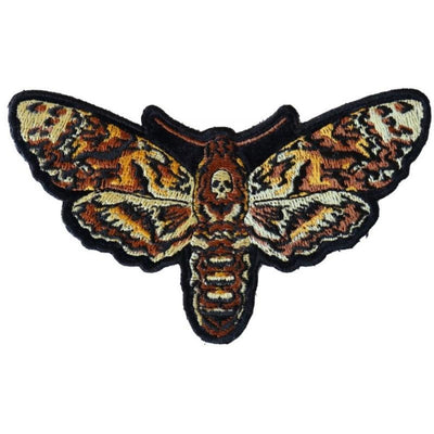 Daniel Smart Psycho Moth with Skull Embroidered Iron On Patch, 4.5 x 2.7 inches - American Legend Rider