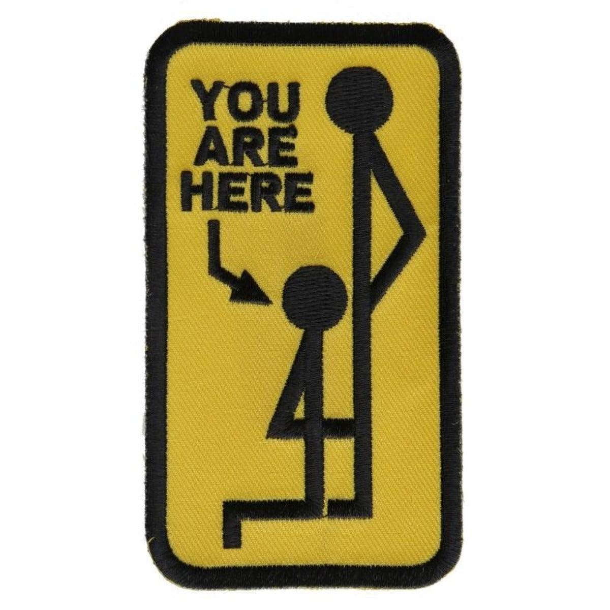 Daniel Smart You Are Here Embroidered Iron On Patch, 2.25 x 4 inches - American Legend Rider