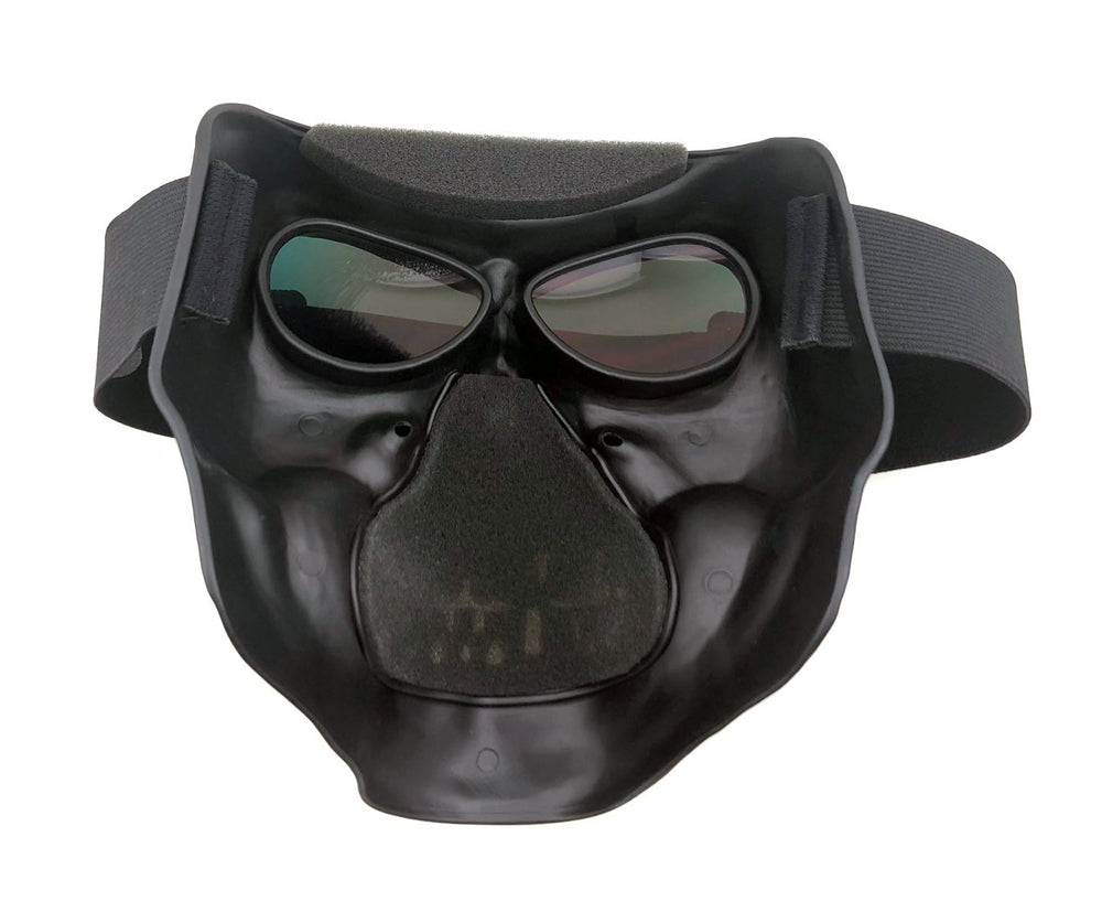 The Daniel Smart Skull Mask Black GTR features black polycarbonate lenses, an adjustable elastic strap, and foam padding for ultimate comfort and protection.