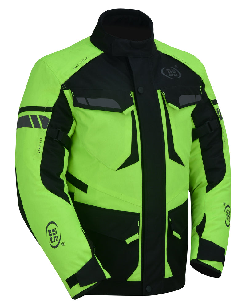 Daniel Smart Advance Touring Textile Motorcycle Jacket for Men - Hi-Vis