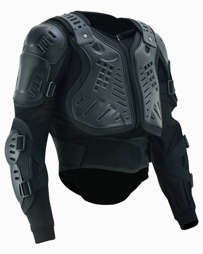 Daniel Smart Full Protection Body Armor - Black displayed on a white background.