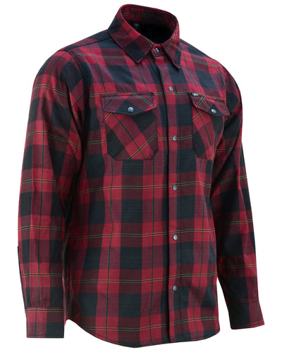 Men's Daniel Smart Flannel Shirt - Red and Black with button-up front and button-down flap chest pockets.