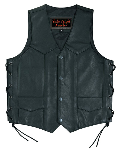 Daniel Smart Kids Traditional Style Side Lace Vest with snap button closure, featuring a black satin liner.