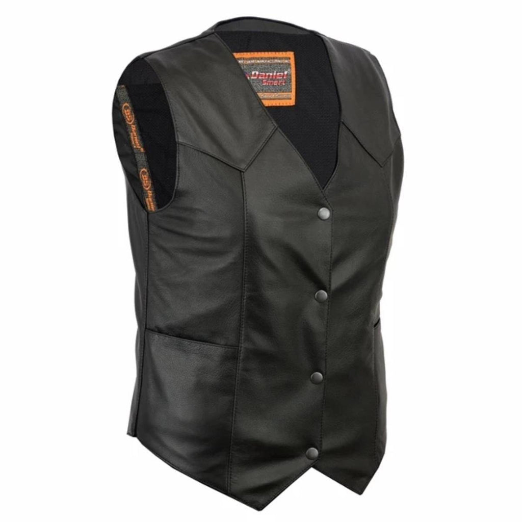 Daniel Smart Classic Plain Side Leather Vest