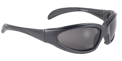A single pair of Daniel Smart Chopper Black Frame sunglasses with polarized UV protection lenses, isolated on a white background.