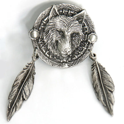 Hot Leathers Wolf Dream Catcher Pin - American Legend Rider