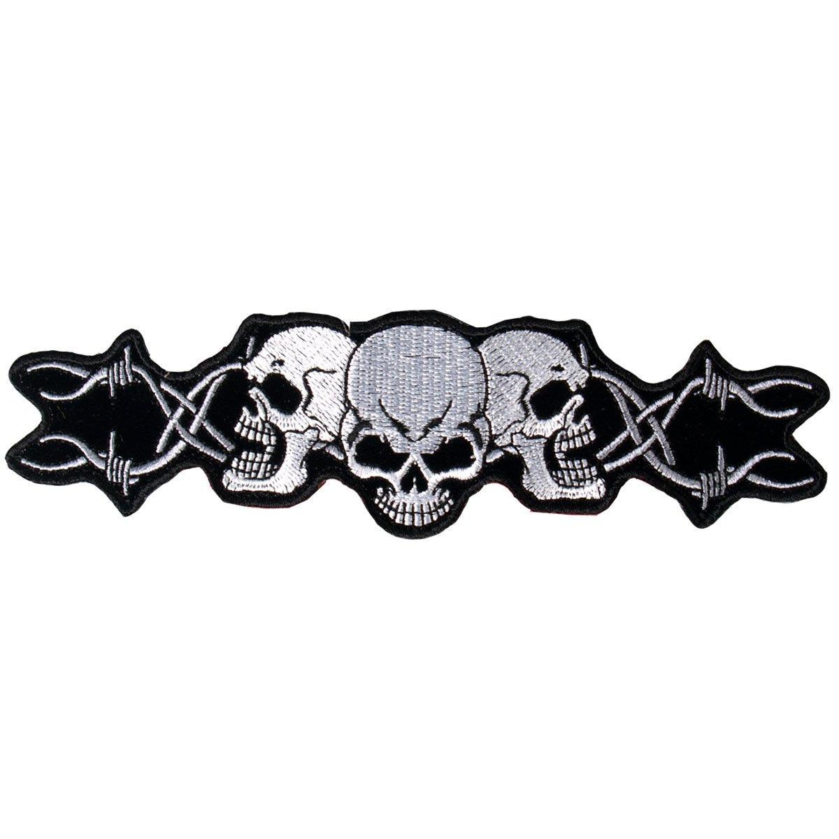 Hot Leathers Barbed Wire Skull Trio 10" X 3" Patch - American Legend Rider