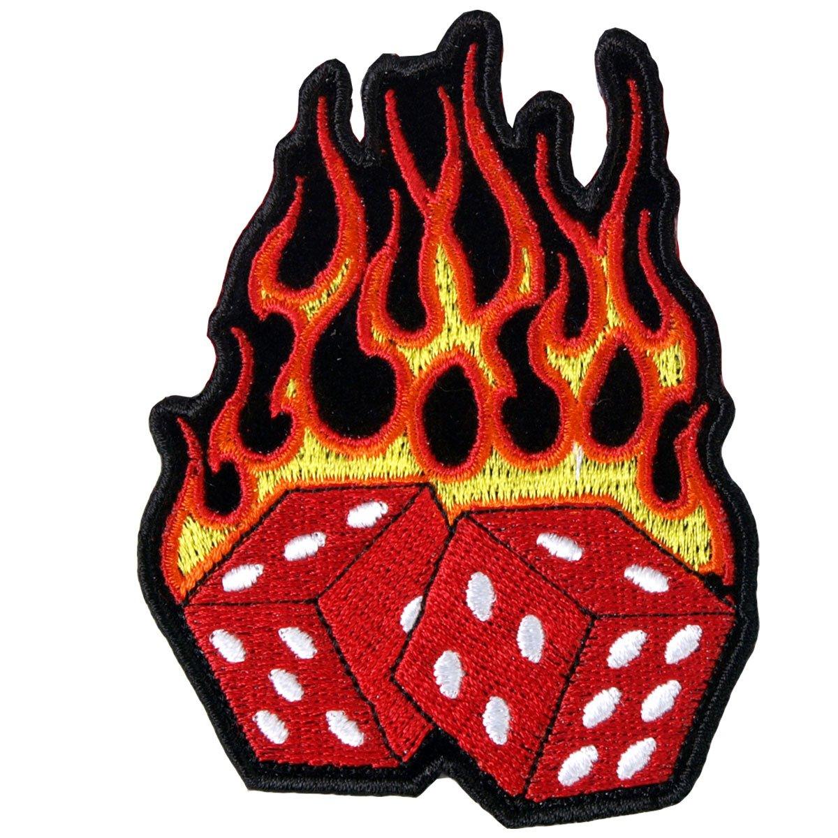 Hot Leathers Flaming Dice 3" X 4" Patch - American Legend Rider