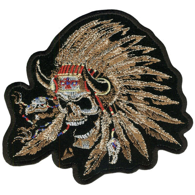 Hot Leathers Indian Skull 12" X 10" Patch - American Legend Rider