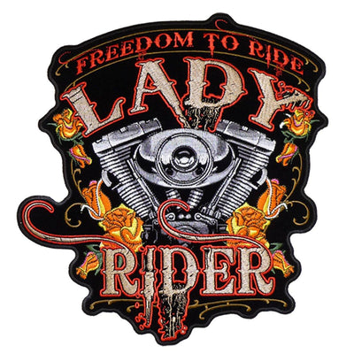 Hot Leathers Freedom To Ride Lady Rider 9" X 10" Patch - American Legend Rider