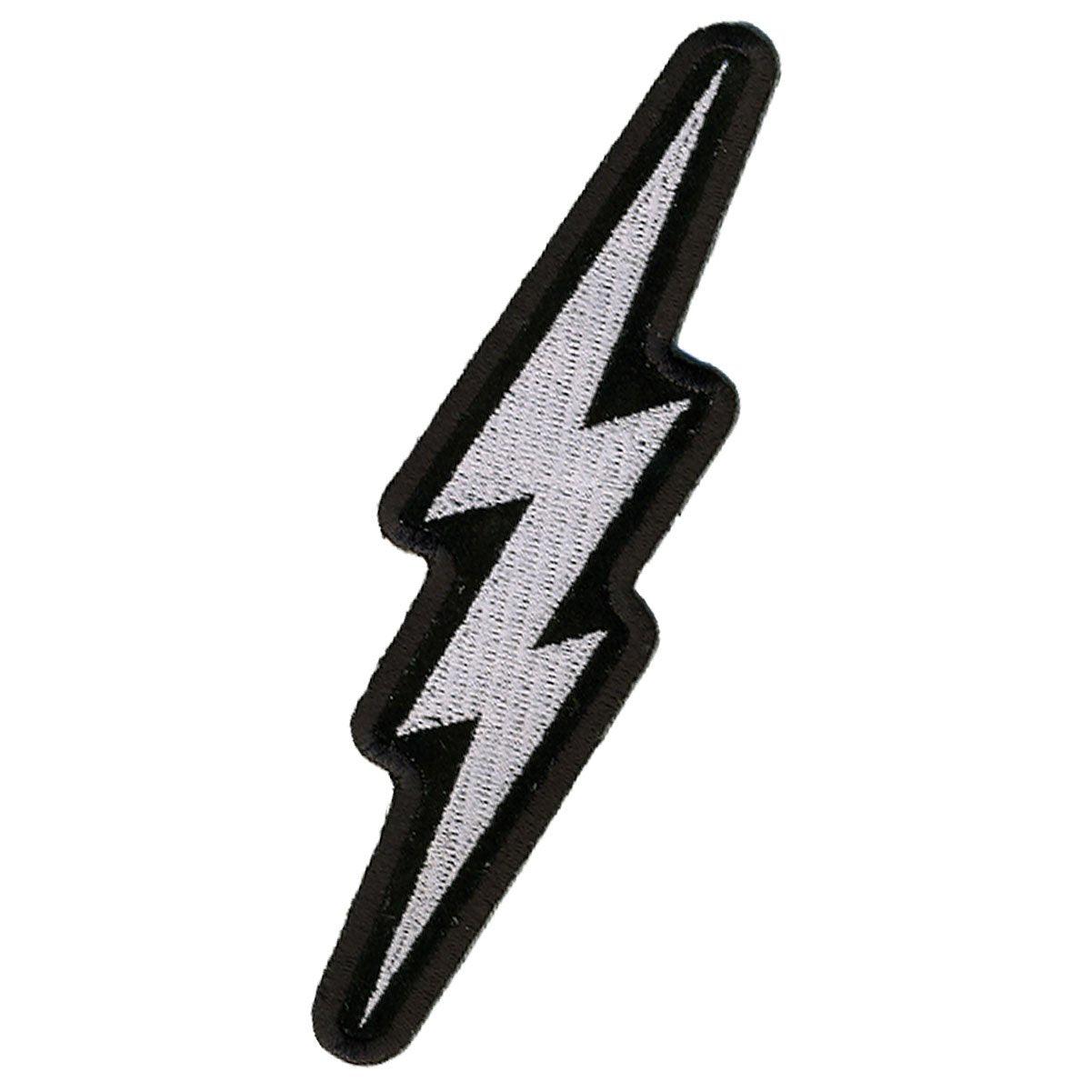 Hot Leathers Silver Lightening Bolt 2" X 5" Patch - American Legend Rider