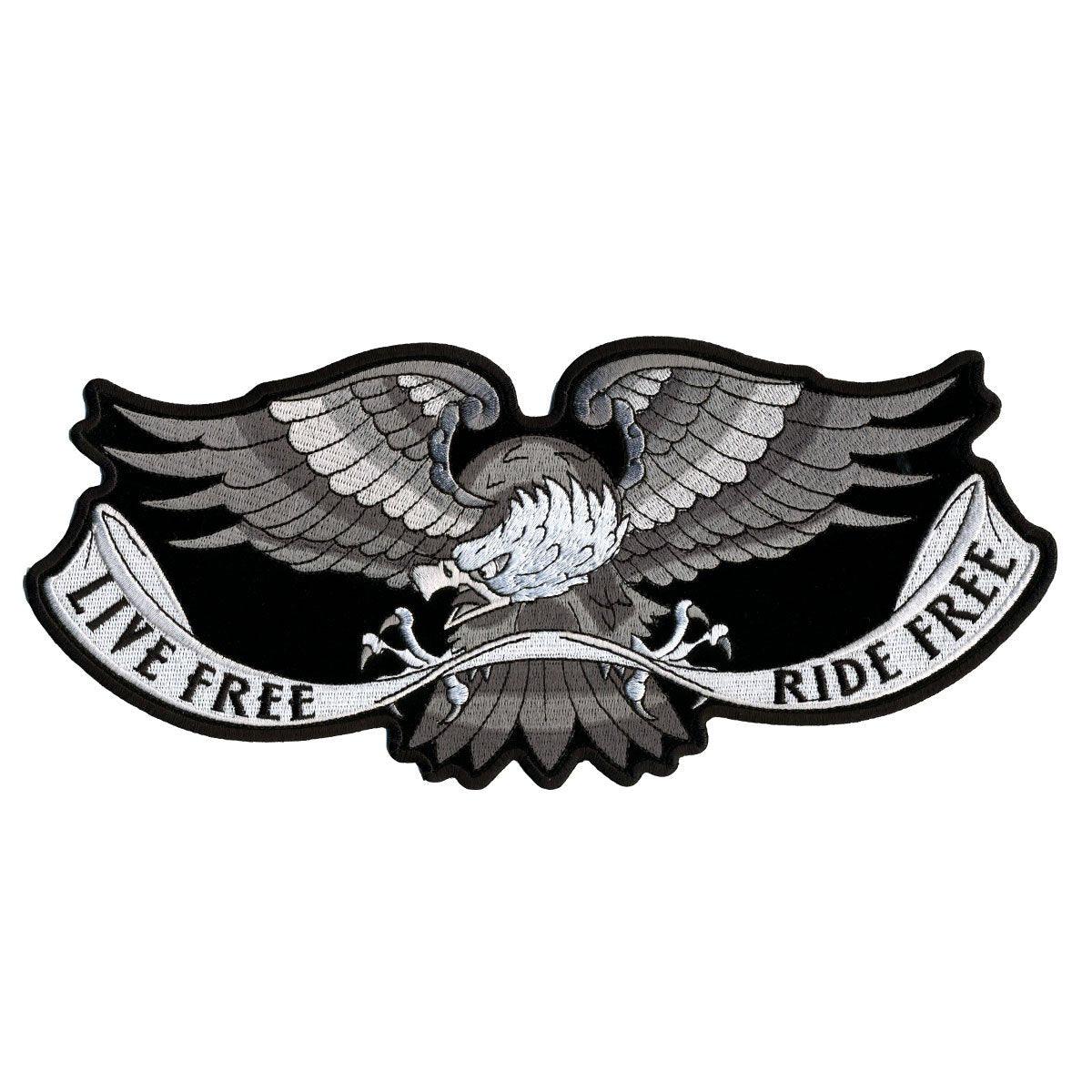 Hot Leathers Live Free Eagle 11" X 5" Patch - American Legend Rider