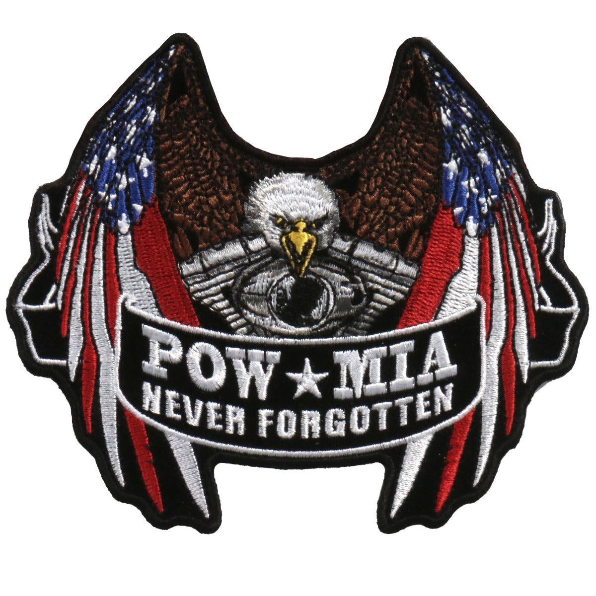 Hot Leathers 5" X 4" Pow Flag Eagle Patch - American Legend Rider