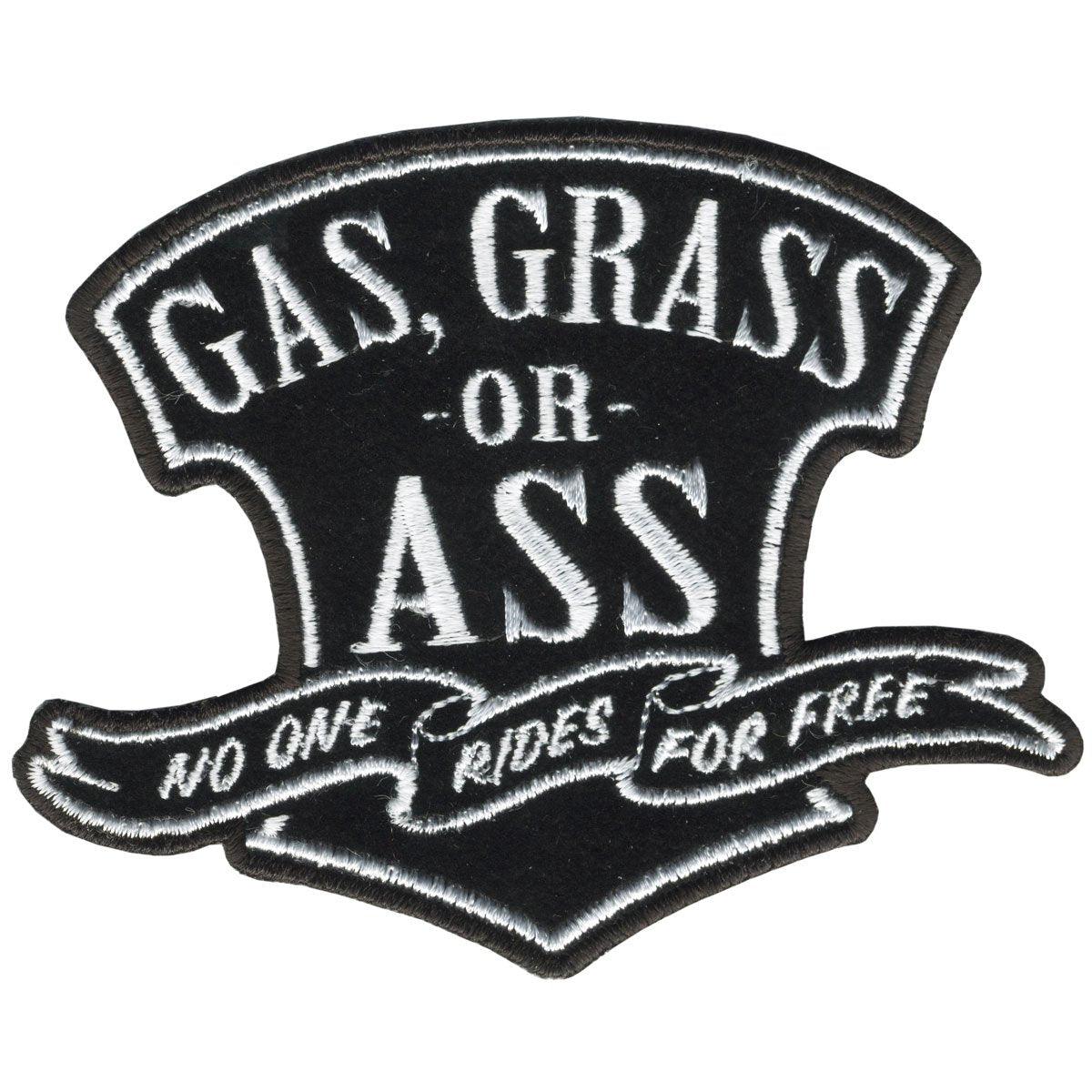 Hot Leathers Gas; Grass Or Ass 4" X 3" Patch - American Legend Rider