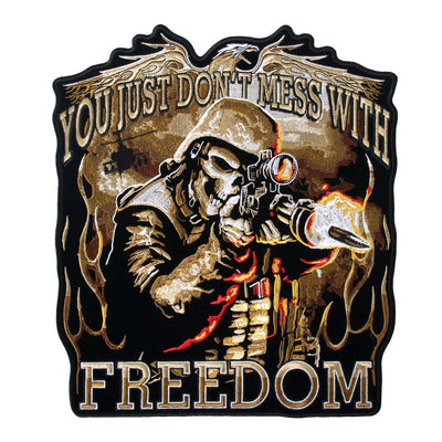 Hot Leathers Skull Soldier 10" X 11" Patch - American Legend Rider