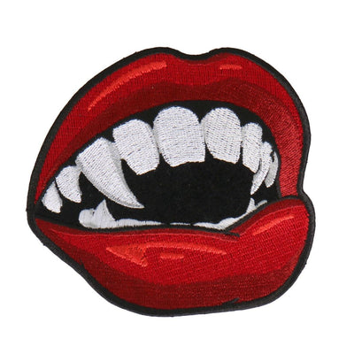 Hot Leathers Vampire Fangs Embroidered 4"X4" Patch - American Legend Rider