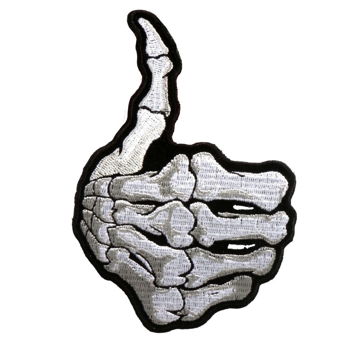 Hot Leathers 3" X 5" Skeleton Thumbs Up Patch - American Legend Rider